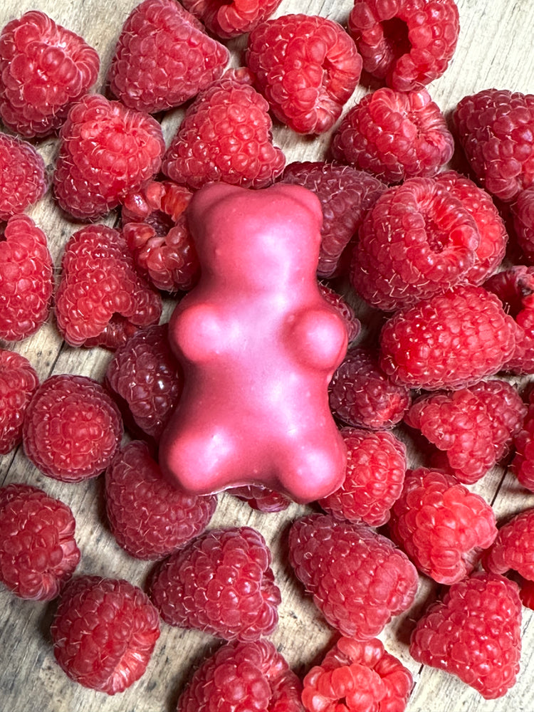 Ourson guimauve framboise
