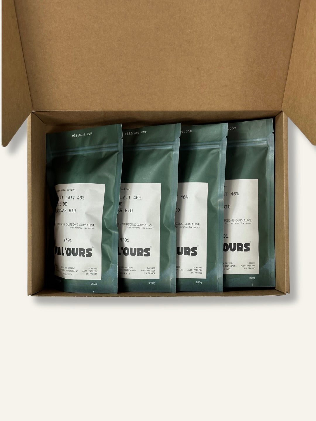 Oursons Guimauve Vanille Chocolat Lait 46%