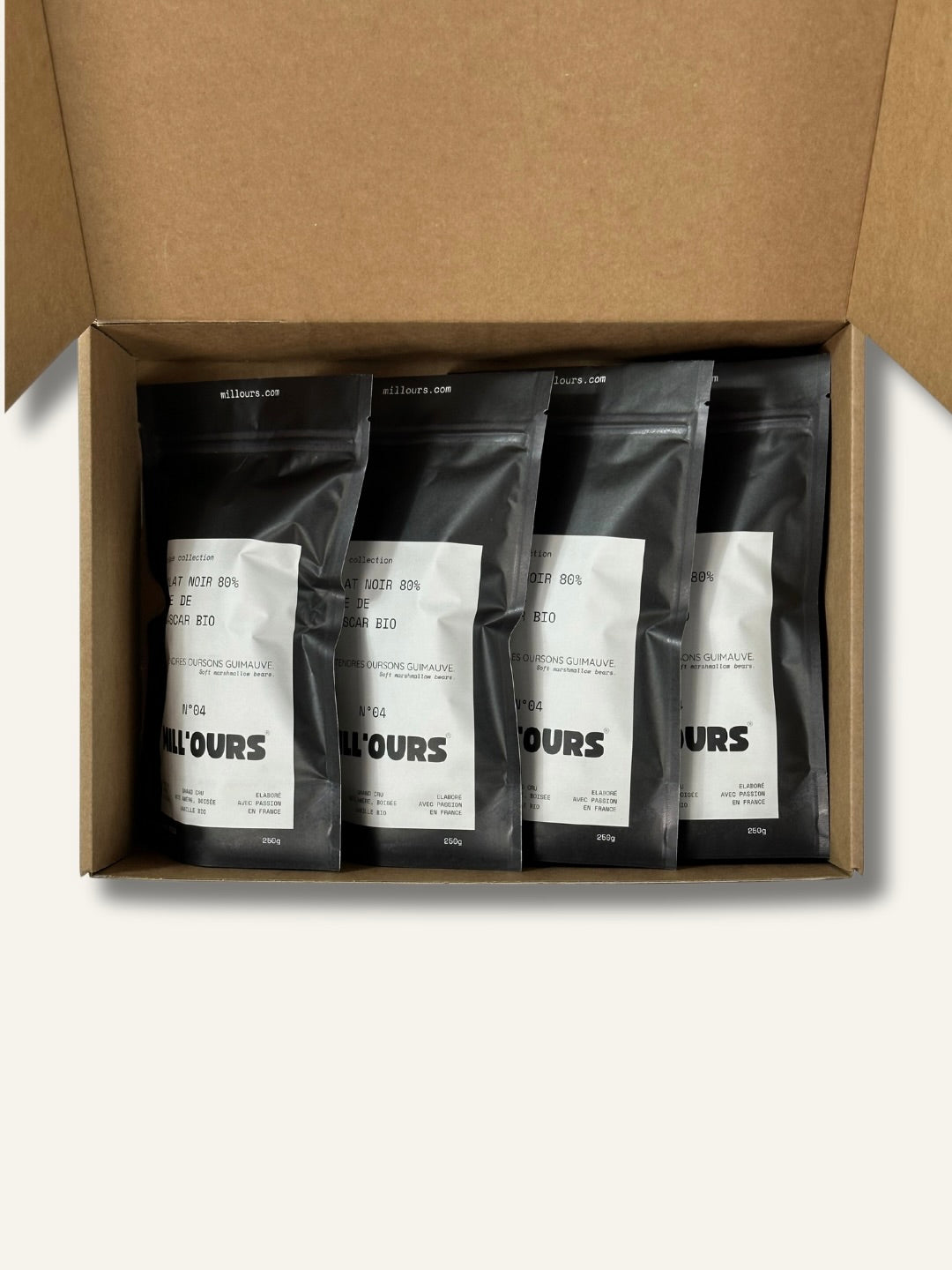 Oursons Guimauve Vanille Chocolat Noir 80%