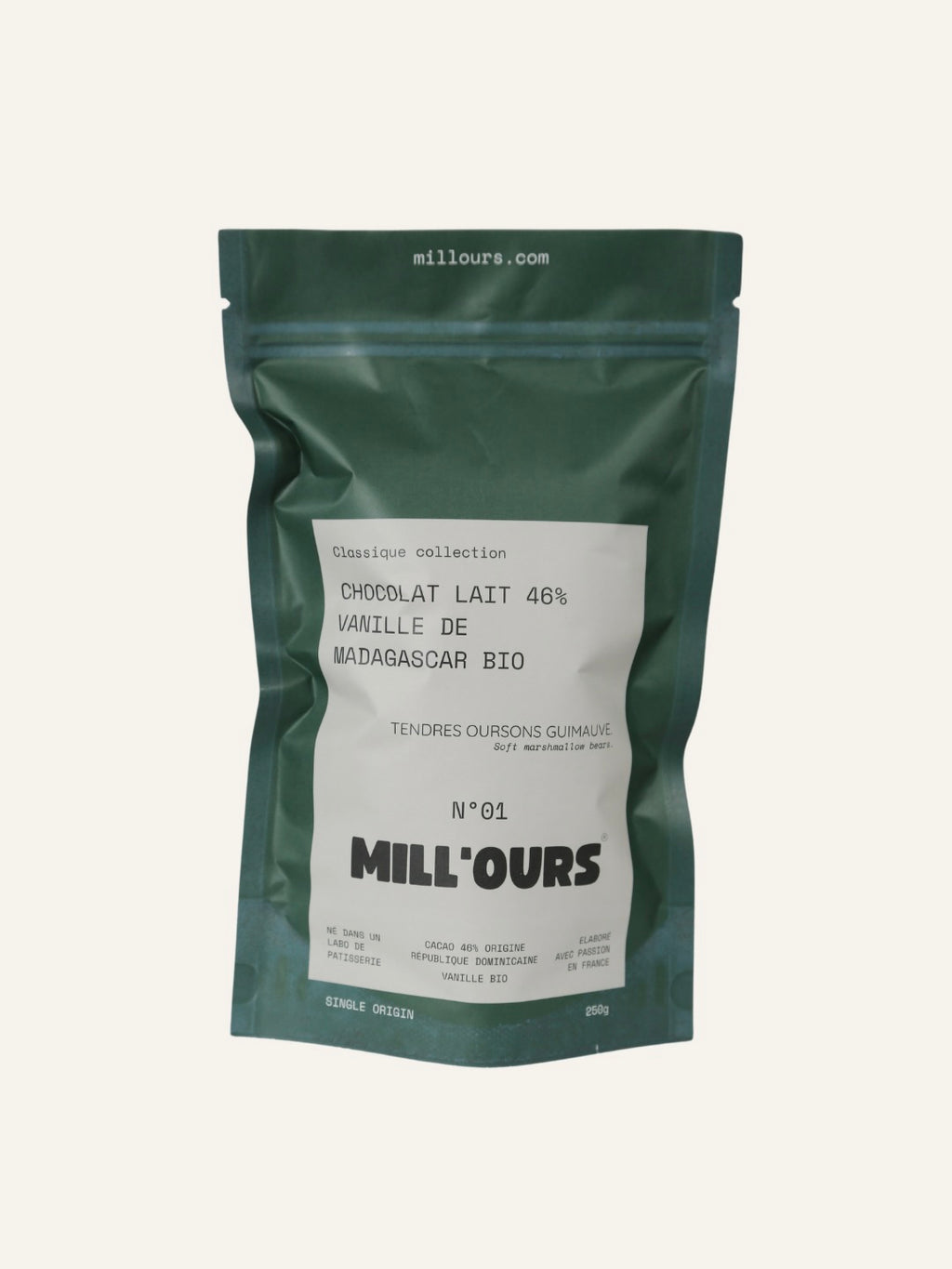 Oursons Guimauve Vanille Chocolat Lait 46%