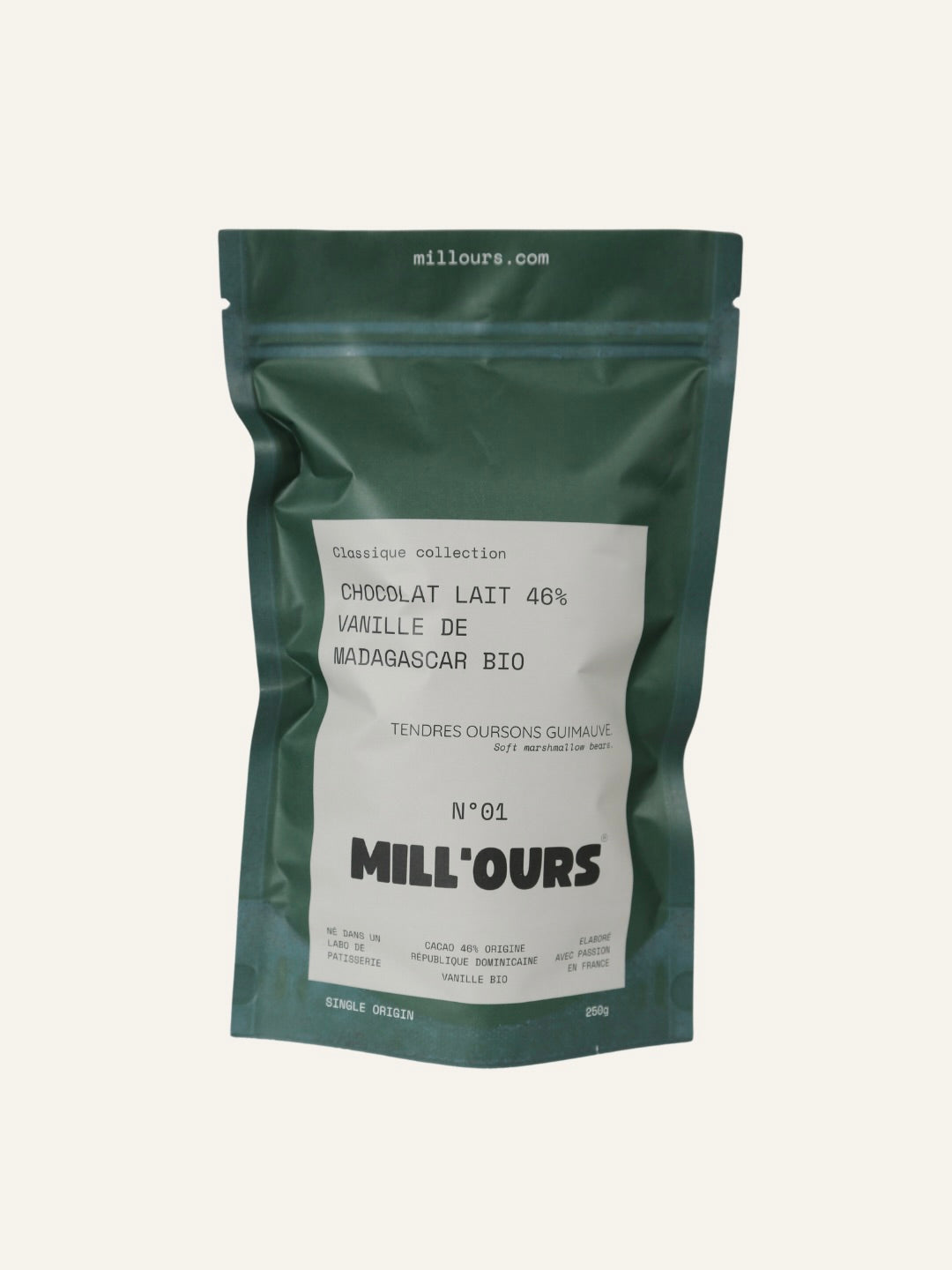 Oursons Guimauve Vanille Chocolat Lait 46%