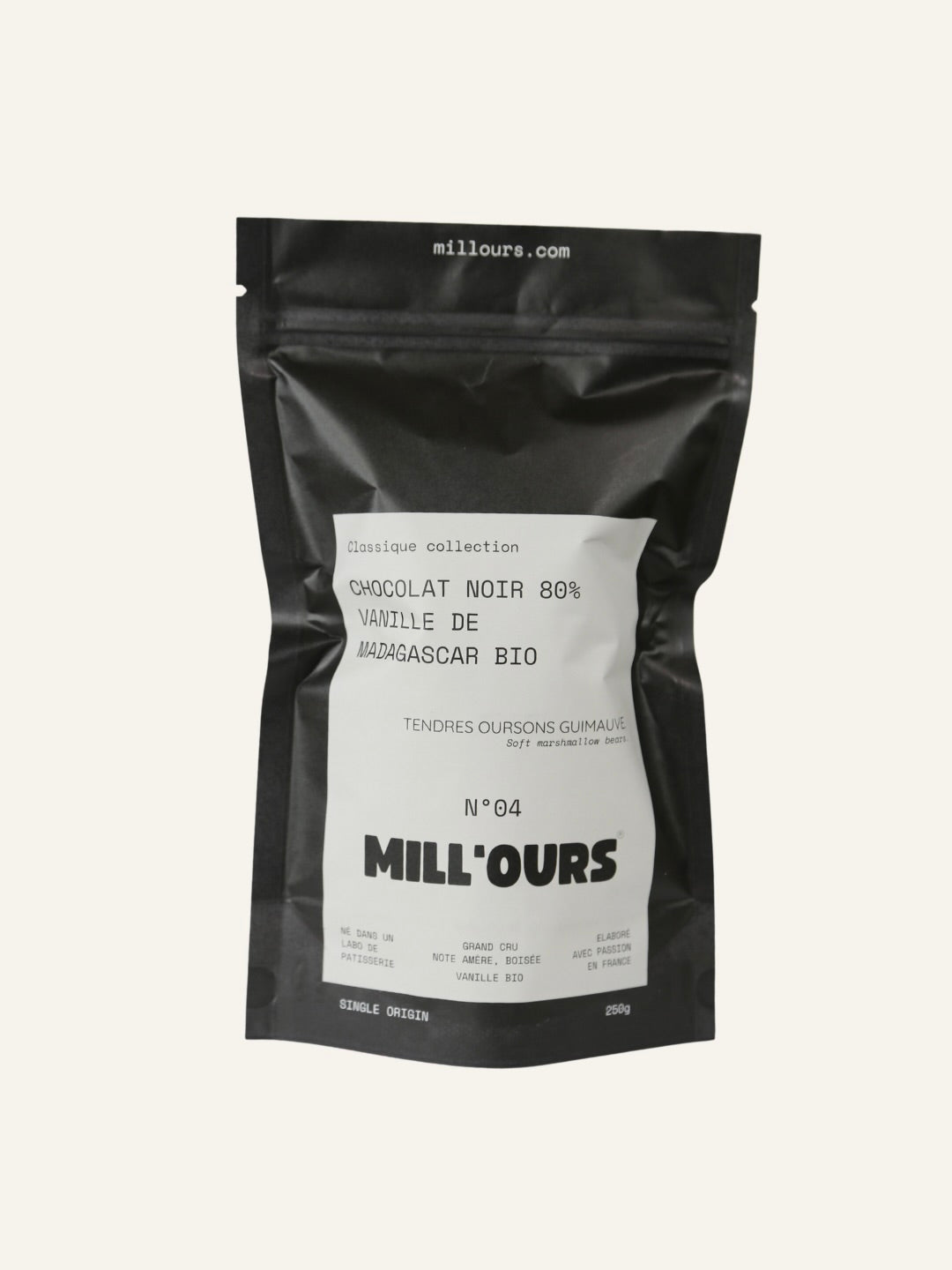 Oursons Guimauve Vanille Chocolat Noir 80%